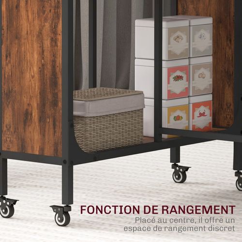 Table à Manger Pliante Rocante Effet Bois Vieilli