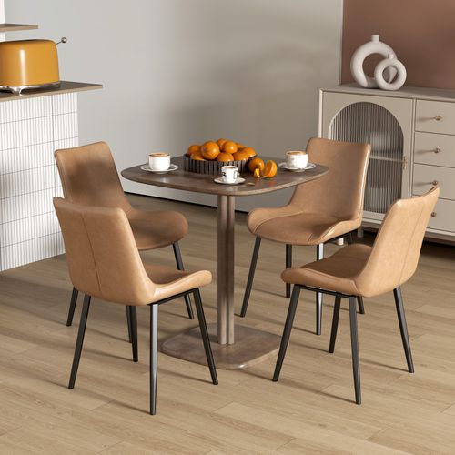 Table à Manger Design Norey Bois D’hévéa Foncé