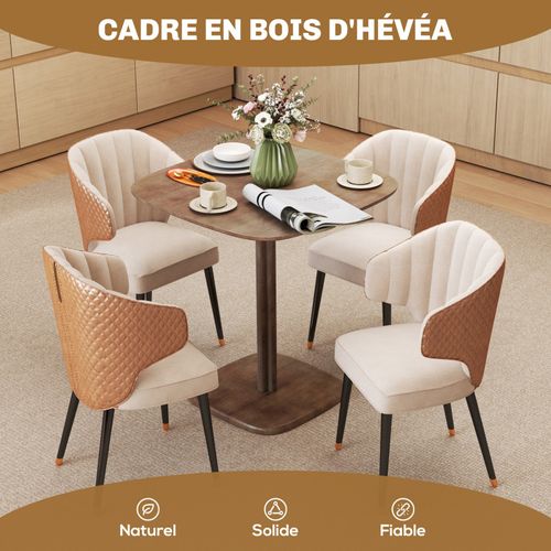 Table à Manger Design Norey Bois D’hévéa Foncé