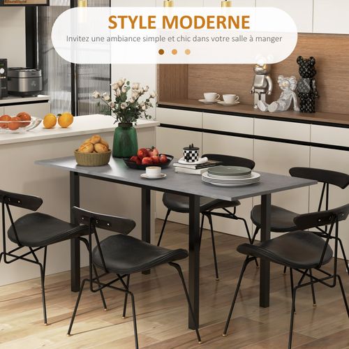 Table à Manger Extensible 6 Personne Zabeth Gris Foncé