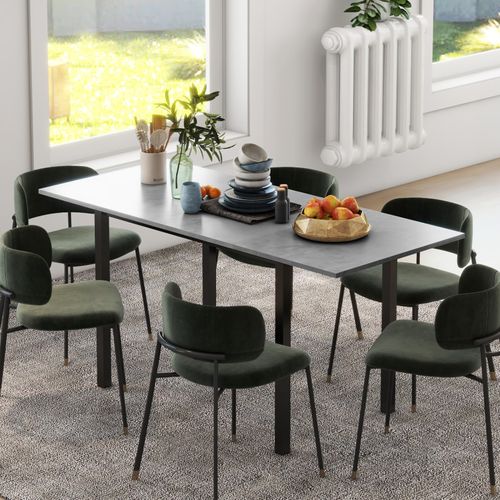 Table à Manger Extensible 6 Personne Zabeth Gris Foncé