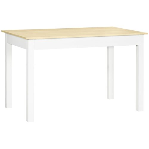Table à Manger 4-6 Personne Solis Aspect Bois Clair Et Blanc