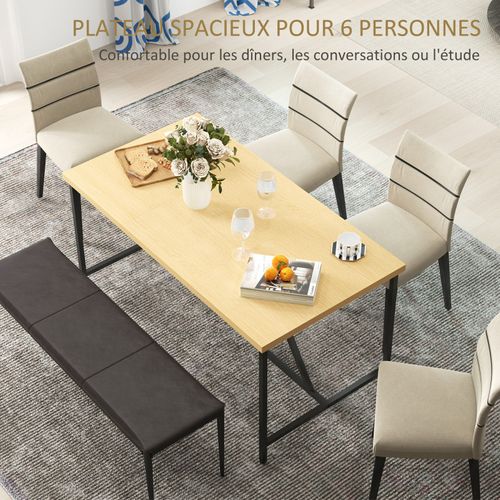 Table Salle à Manger Rington Aspect Bois Et Noir