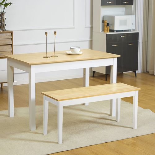 Banc 2 Personnes 102 X 36 Cm Berda Bois Et Blanc