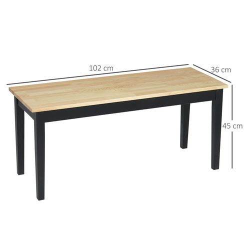 Banc 2 Personnes 102 X 36 Cm Sento Bois Et Noir