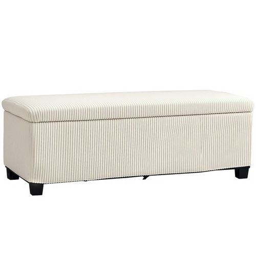 Banc Coffre Velours Côtelé Aster - Beige