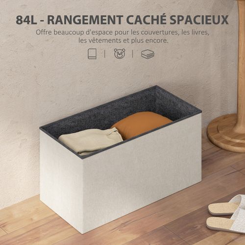 Pouf De Rangement Kassey Blanc Cassé
