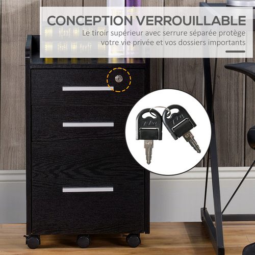 Caisson De Bureau Watta Aspect Bois Noir