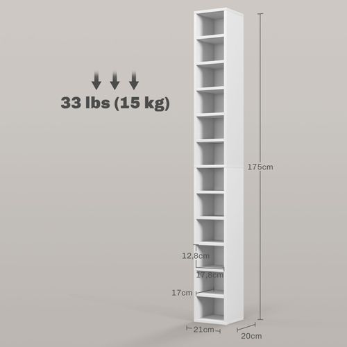 Etagère Colonne 175 Cm Buren Blanche