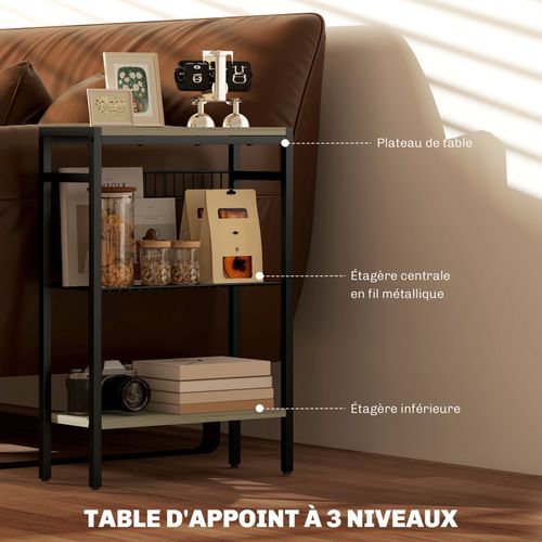 Bout De Canapé Table D’appoint Moza Gris