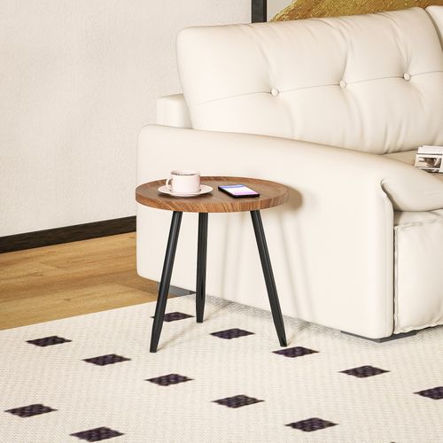 Table Basse Ronde Sienna Effet Bois De Noyer Et Noire