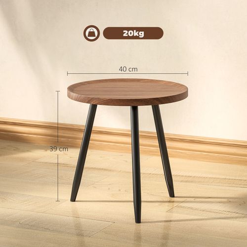 Table Basse Ronde Sienna Effet Bois De Noyer Et Noire