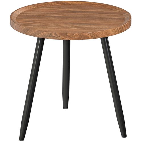 Table Basse Ronde Sienna Effet Bois De Noyer Et Noire