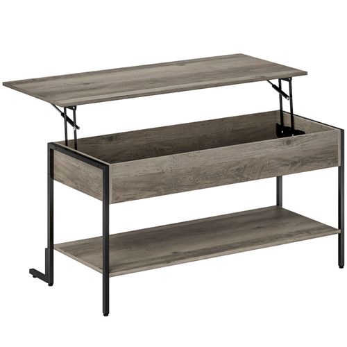 Table Basse Relevable Arlene Effet Bois Gris Et Noir