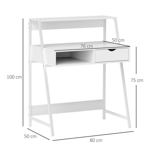 Bureau Secrétaire Multi-rangement Melya Blanc