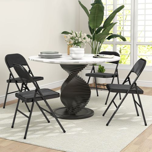 Lot De 4 Chaises Pliantes Nora Noires
