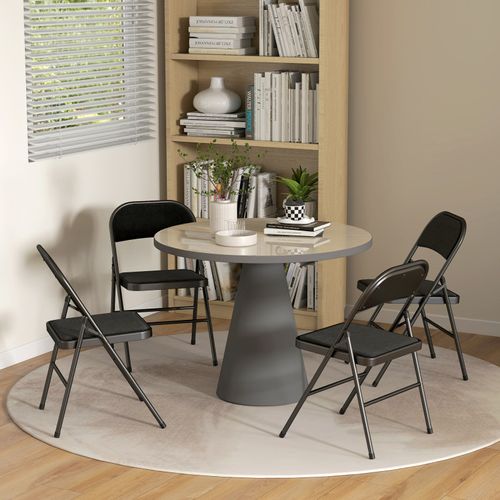 Lot De 4 Chaises Pliantes Nora Noires