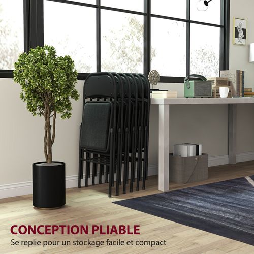 Lot De 6 Chaises Pliantes Nira Noires