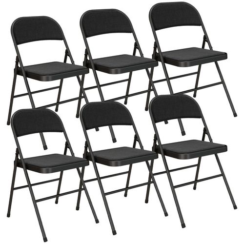 Lot De 6 Chaises Pliantes Nira Noires