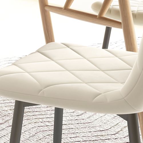 Lot De 4 Chaises Design Esprit Chesterfield Elio Beiges