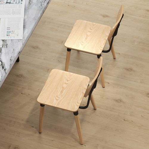 Lot De 2 Chaises De Salon Madison Effet Bois Naturel