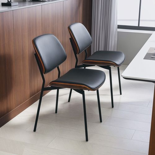 Lot De 2 Chaises Design Harper Noir Et Marron