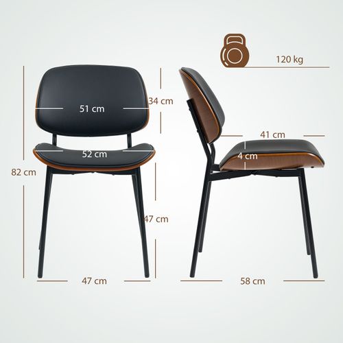 Lot De 2 Chaises Design Harper Noir Et Marron