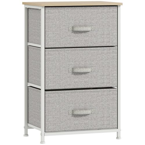 Chiffonnier 3 Tiroirs Mason Blanc Et Gris Clair