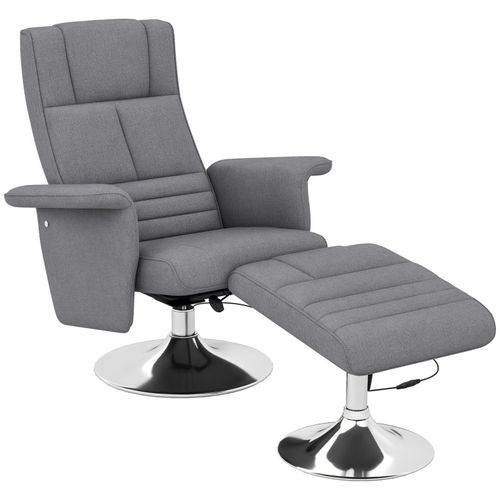 Fauteuil Relax Massant Inclinable Avec Repose-pied Grayson Gris