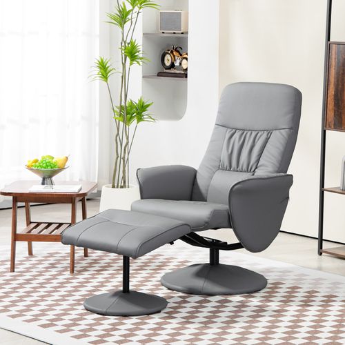 Fauteuil Relax Inclinable Avec Repose-pied Wyatt Gris