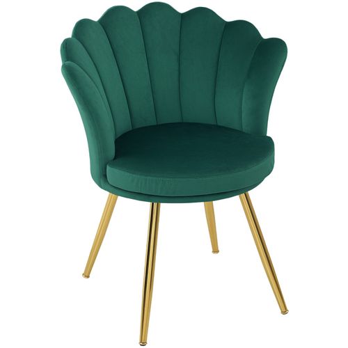 Chaise Design Coquillage Litta Velours Vert