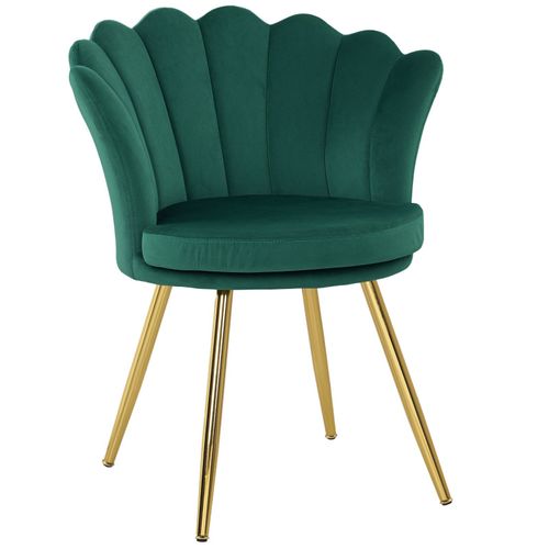 Chaise Design Coquillage Litta Velours Vert