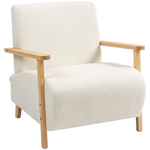 Fauteuil Style Nordique Effet Laine Bouclée Maud Crème
