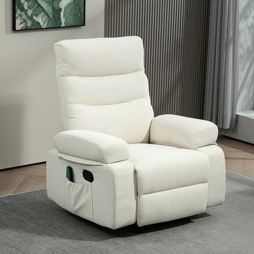 Fauteuil De Massage Inclinable Chauffant Vittorio Blanc Cassé