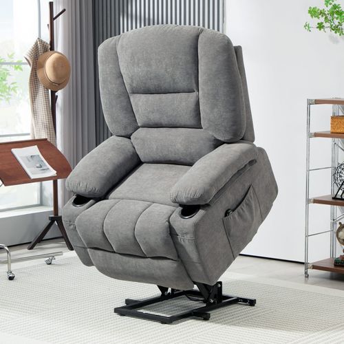 Fauteuil Releveur Électrique Massant Massimo Tissu Gris Foncé