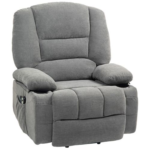 Fauteuil Releveur Électrique Massant Massimo Tissu Gris Foncé