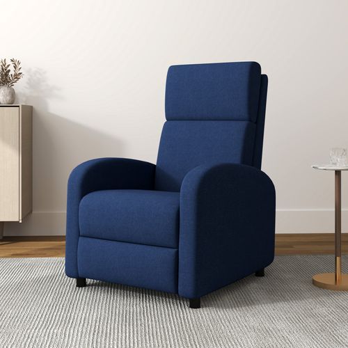 Fauteuil Relax Inclinable Avec Repose-pieds Matteo Bleu