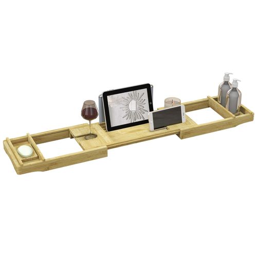 Plateau De Baignoire Extensible 75-109l Cm Isabella Bambou Verni