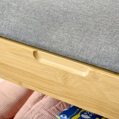 Banc à Chaussures Amila Bambou Et Gris