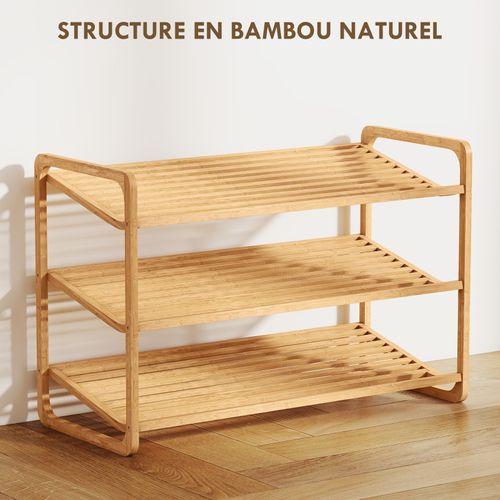 Étagère à Chaussures Emilio Bambou Naturel