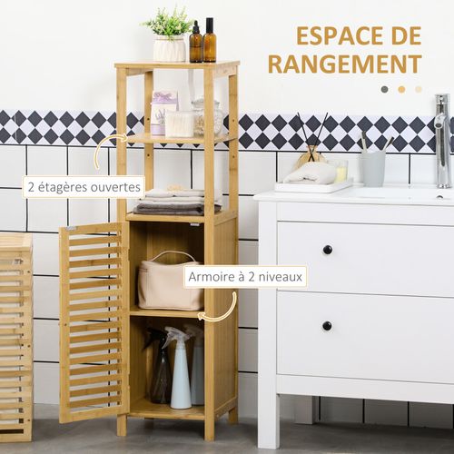 Colonne Salle De Bain 120 Cm Isandro Bambou