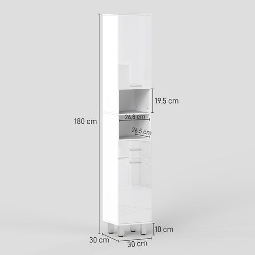 Colonne Salle De Bain Gianluca Blanc Laqué