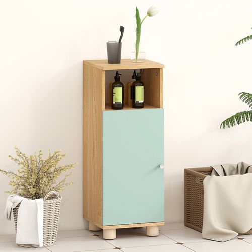 Meuble Salle De Bain Porte Étagère Theo Vert D'eau