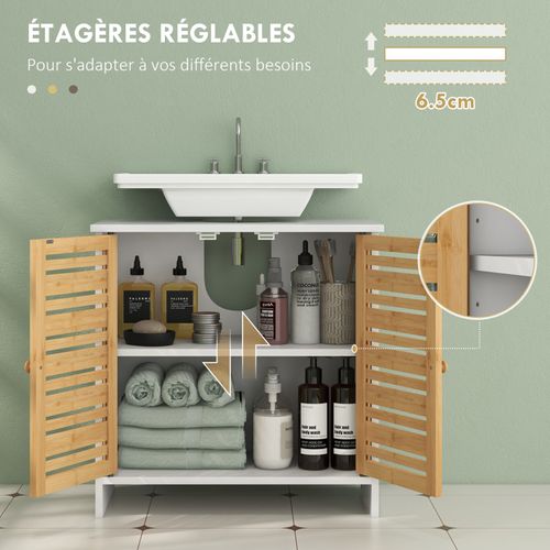 Meuble Sous Vasque Elios Bambou Et Blanc