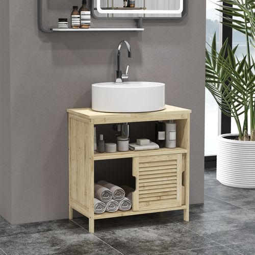 Meuble Sous Vasque Style Cosy Naturel Oreo Bambou Verni