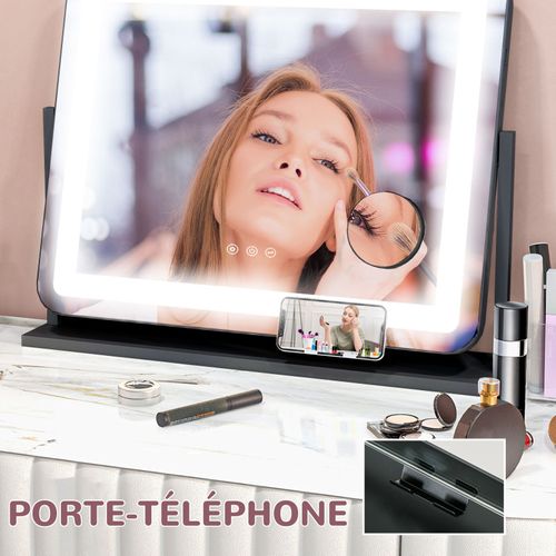 Miroir Lumineux LED 3 Modes D'éclairage Lumea Port Charge USB