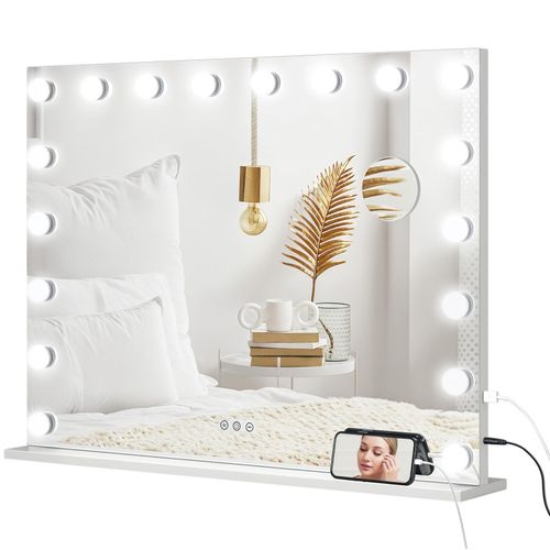 Miroir Maquillage Hollywood LED Réglable USB Bella Blanc