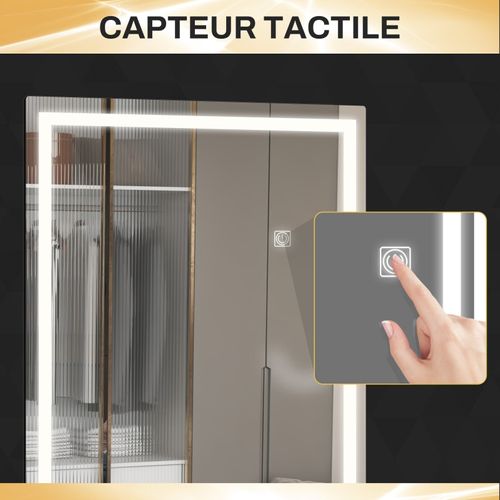 Miroir Mural Plein Pied Rectangulaire LED 40 X 120 Cm Keyros