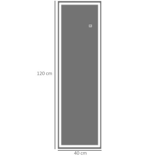 Miroir Mural Plein Pied Rectangulaire LED 40 X 120 Cm Keyros