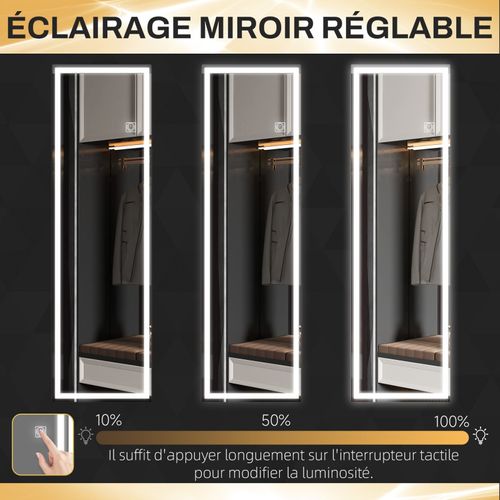 Miroir Mural Plein Pied Rectangulaire LED 40 X 120 Cm Keyros